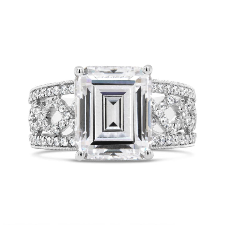 Wide Band Diamond Engagement Ring - YJA1288R