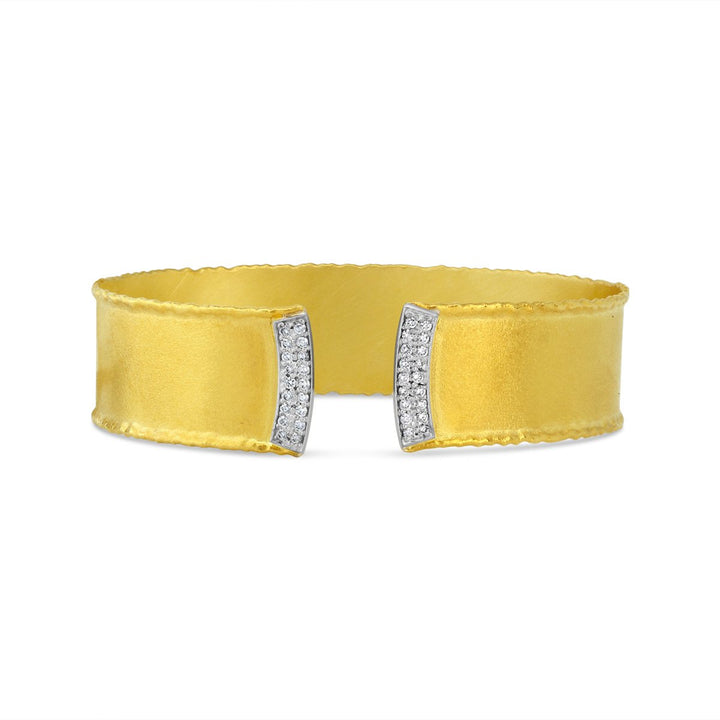 14K Yellow Gold Diamond Cuff w/ Front Opening - MDG8778