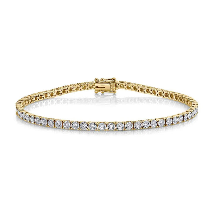 14K Yellow Gold Shy Creation  Diamond Tennis Bracelet,  67 RD 1.00CTW G/H SI