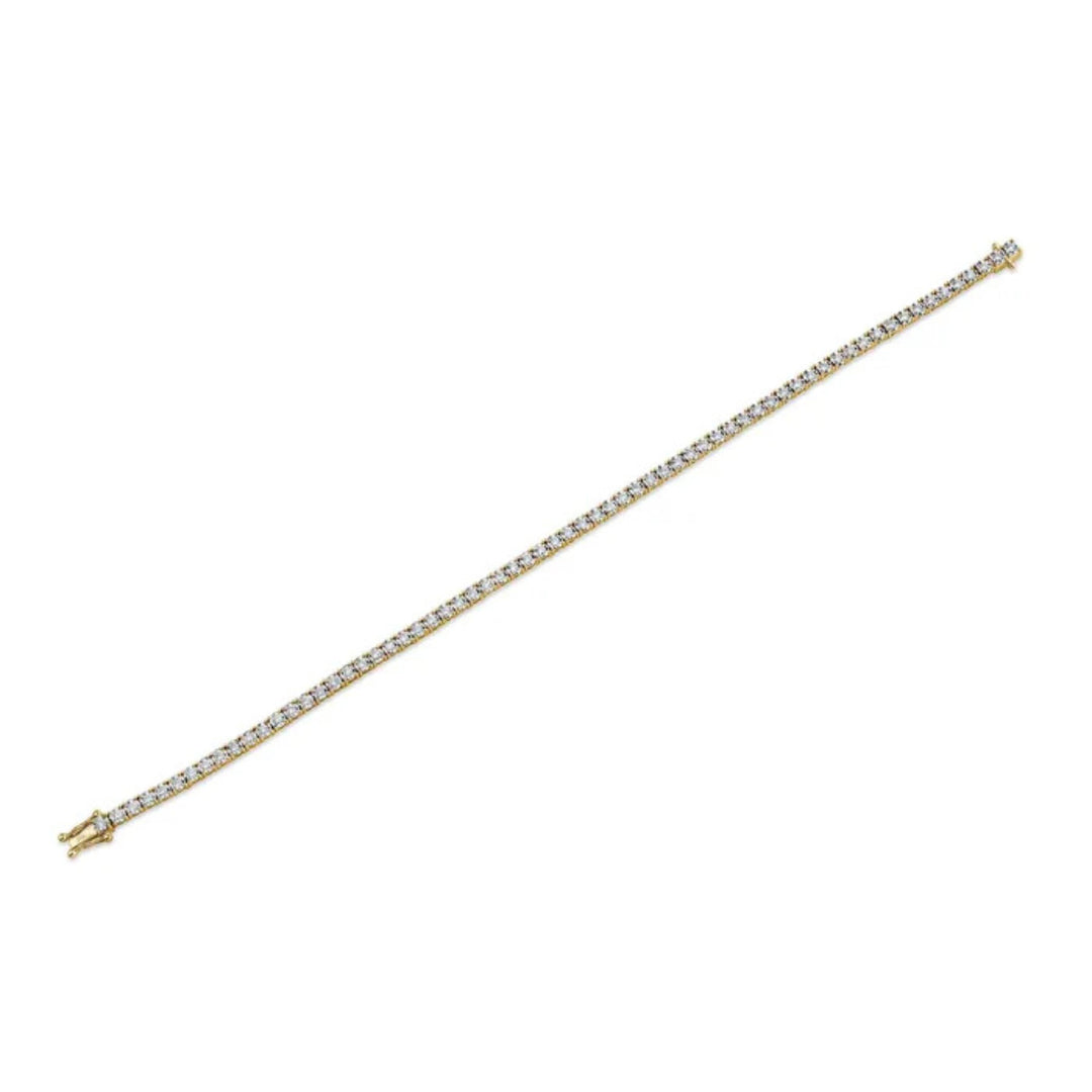 14K Yellow Gold Shy Creation  Diamond Tennis Bracelet,  67 RD 1.00CTW G/H SI