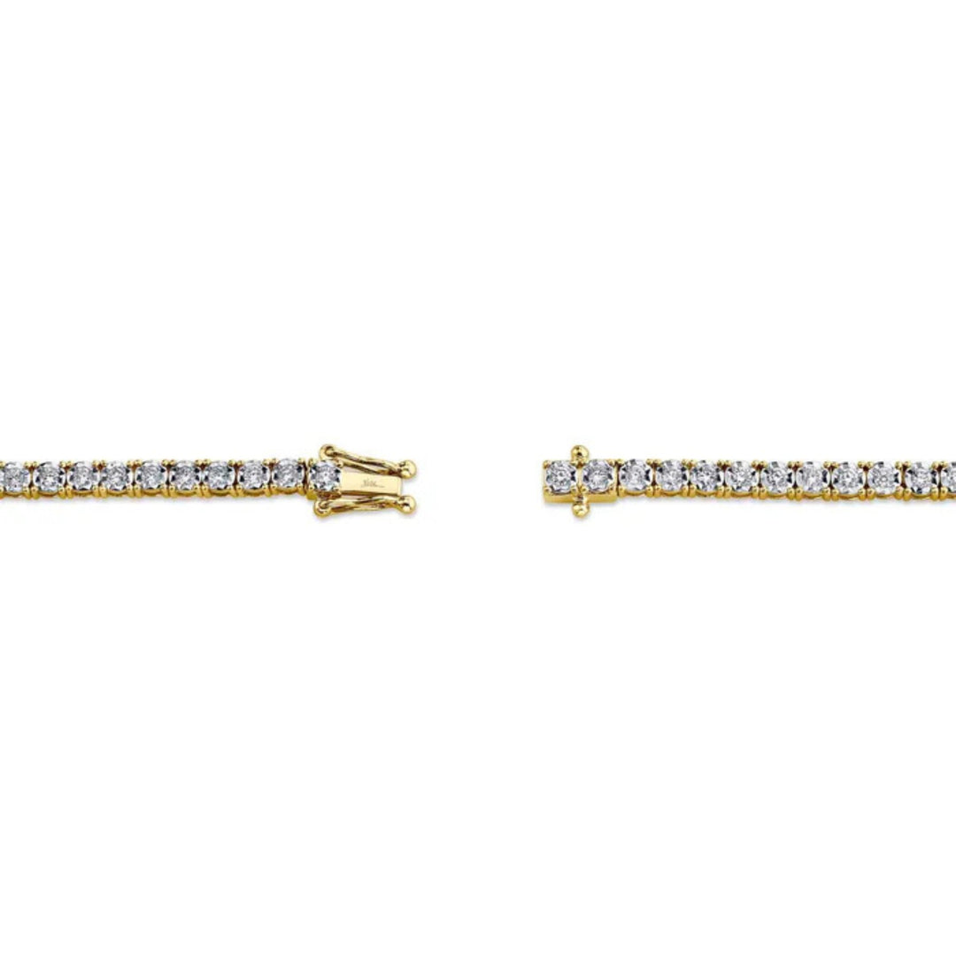 14K Yellow Gold Shy Creation  Diamond Tennis Bracelet,  67 RD 1.00CTW G/H SI