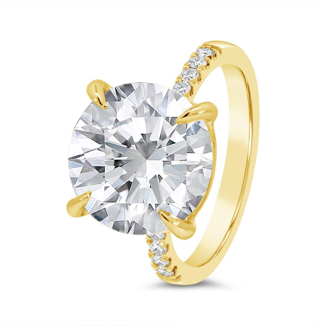 Claw Prongs Pave Diamond Engagement Ring - GSR25257
