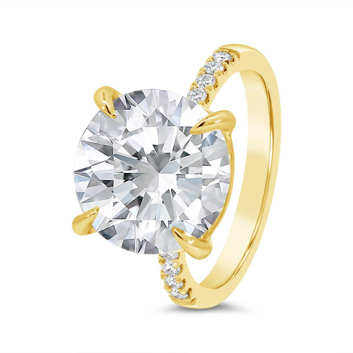 Claw Prongs Pave Diamond Engagement Ring - GSR25257
