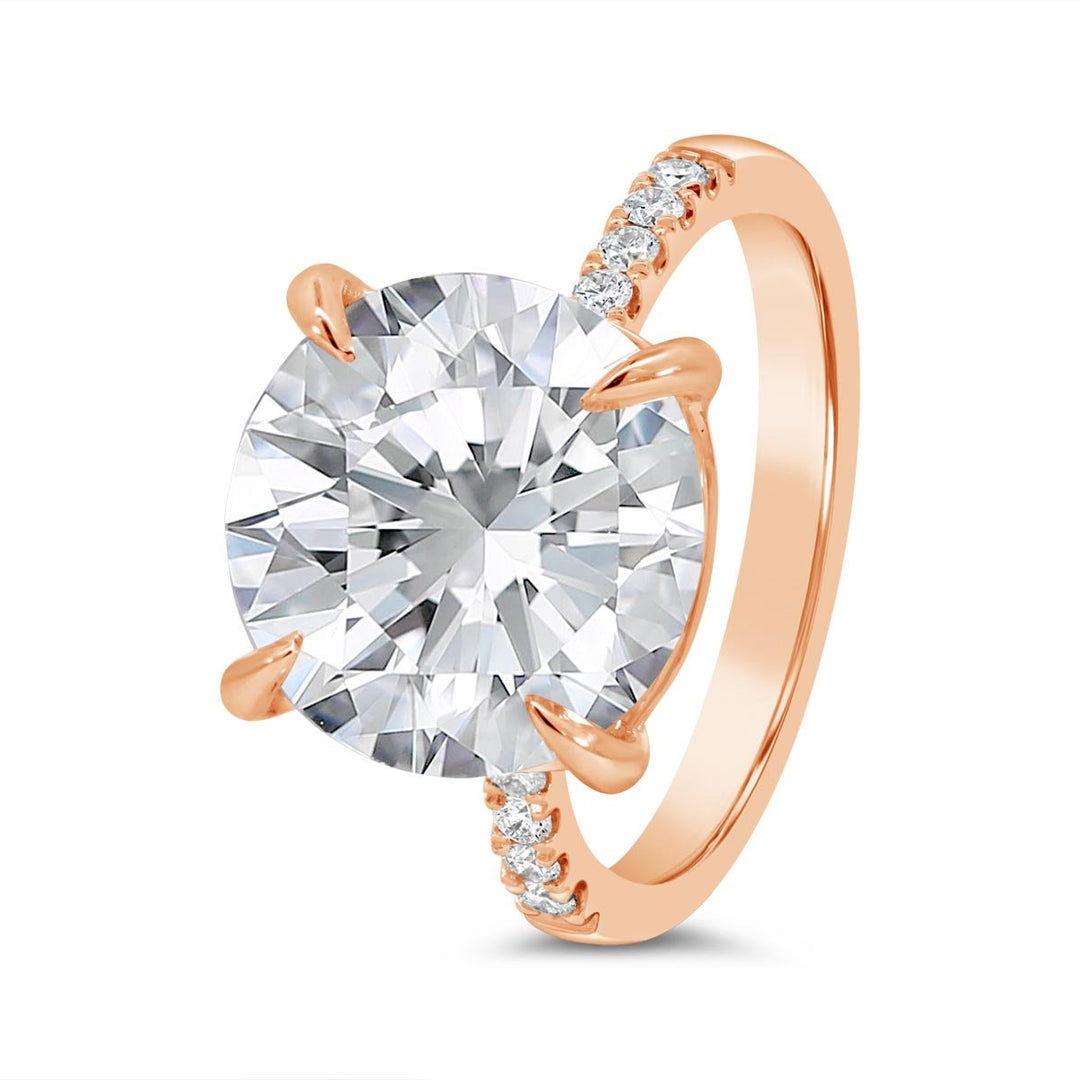 Claw Prongs Pave Diamond Engagement Ring - GSR25257