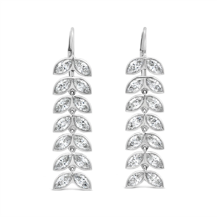 Diamond Leaf Dangling Earrings - ER7181