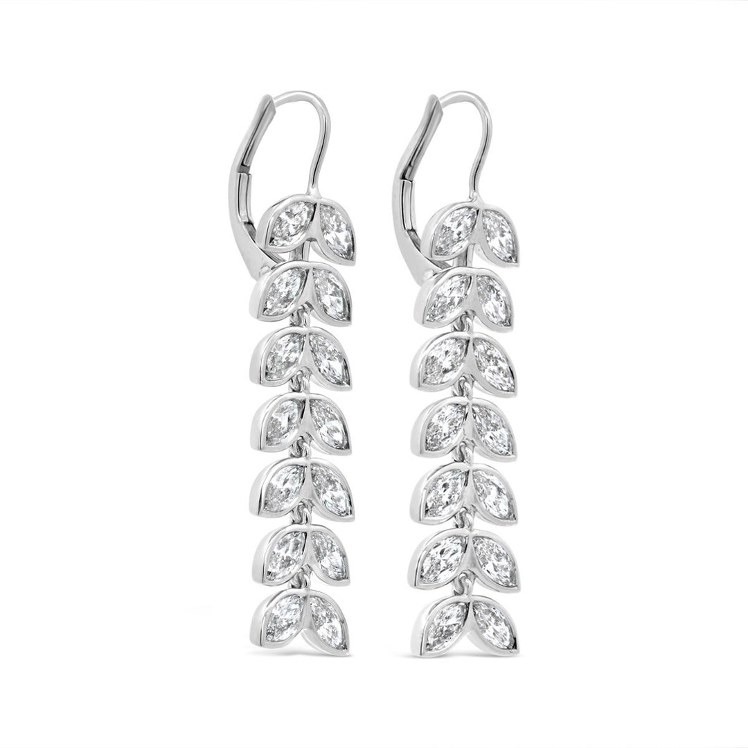 Diamond Leaf Dangling Earrings - ER7181