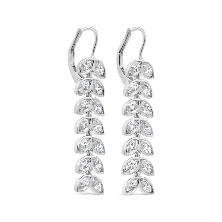 Diamond Leaf Dangling Earrings - ER7181