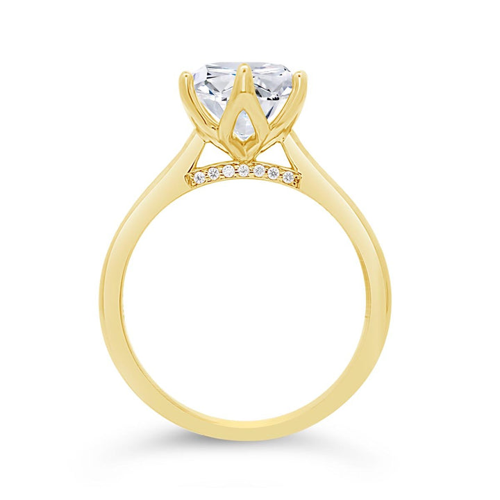 Solitaire Engagement Ring with Diamond Bridge - R5630/O2
