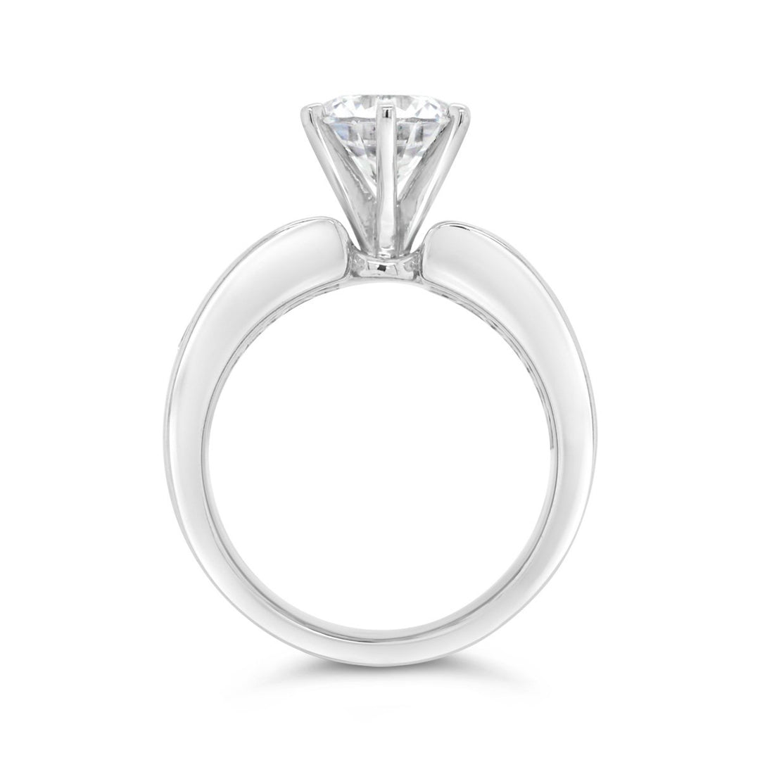 Wide Double Row Channel Set Diamond Engagement Ring - YJC3547R