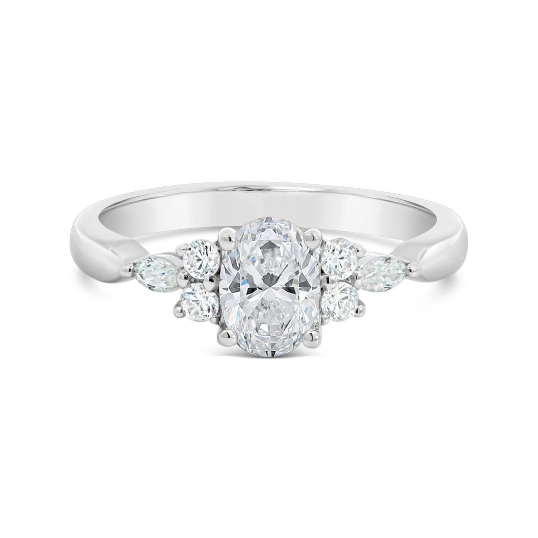 Cluster Side-Stone Diamond Engagement Ring - YJC5508R
