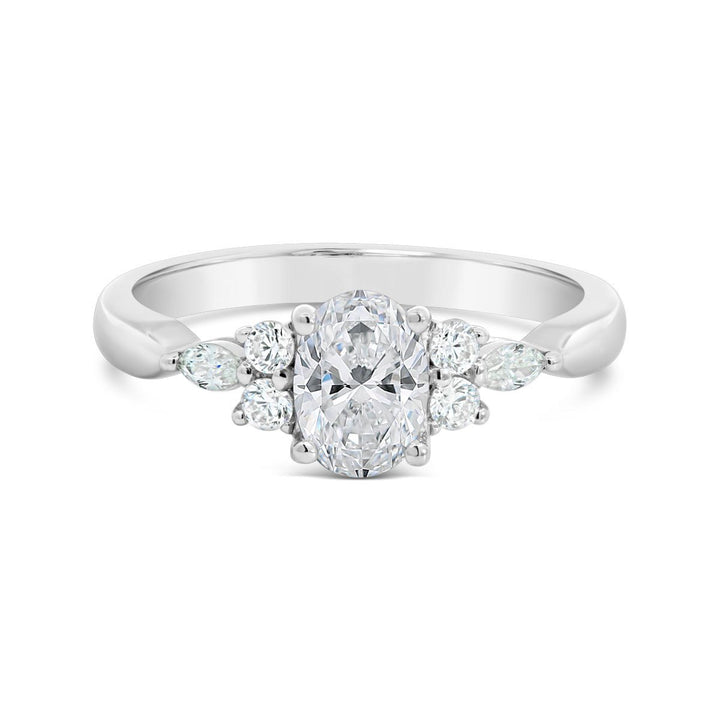 Cluster Side-Stone Diamond Engagement Ring - YJC5508R