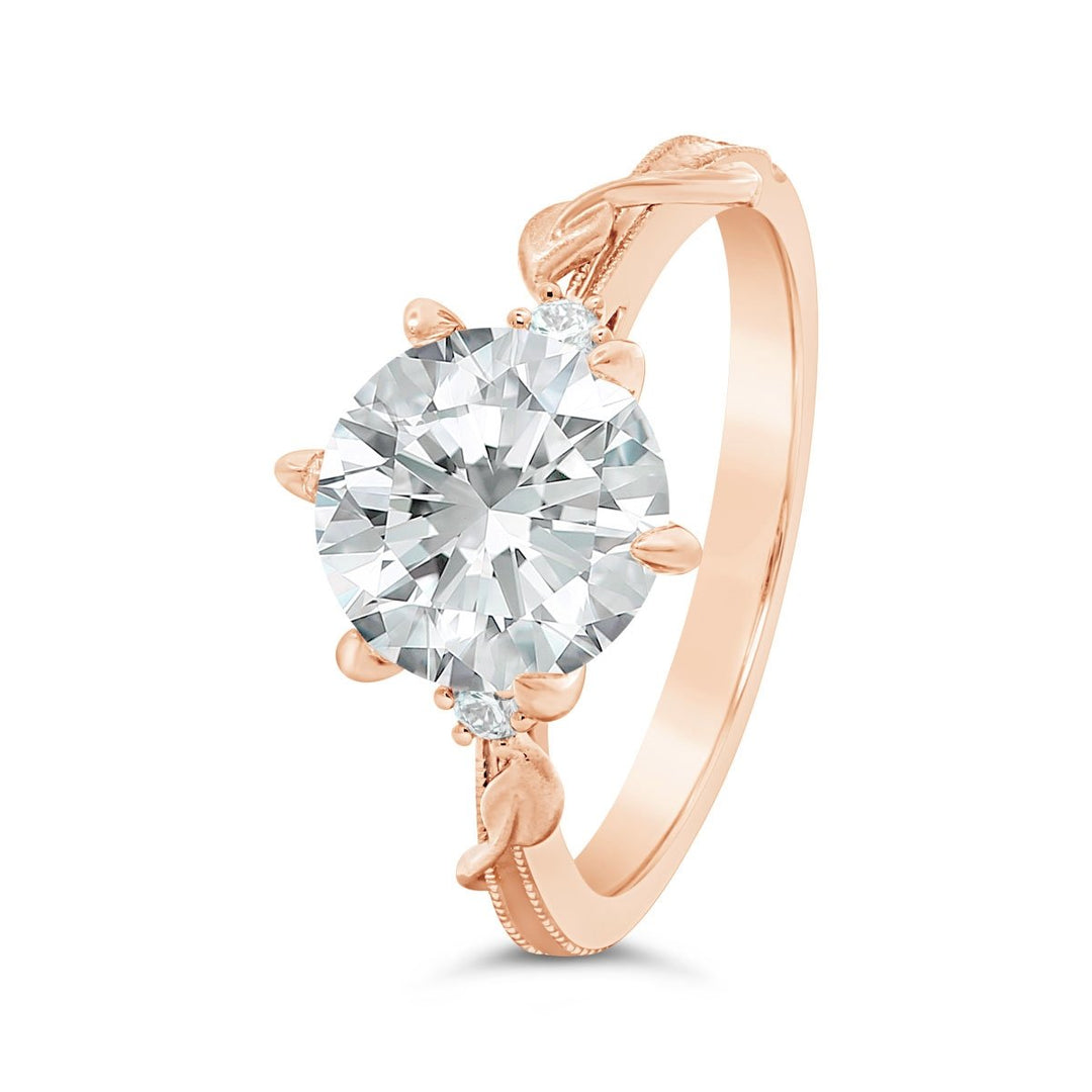 Six Prongs Leaf Shaped Diamond Engagement Ring - R5480C/R4 – The ...