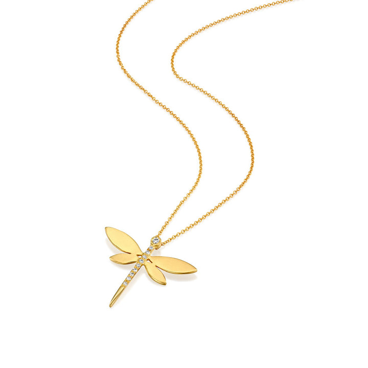 Diamond Dragon Fly Necklace
