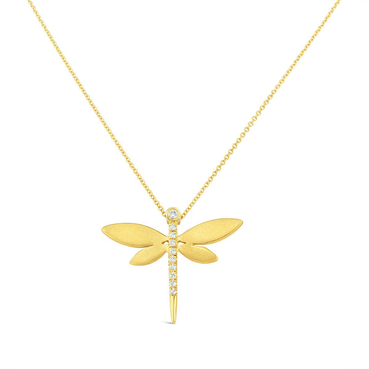 Diamond Dragon Fly Necklace