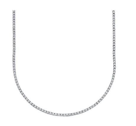 14K White Gold Shy Creation Diamond Tennis Necklace, 3.96 ct G/H SI