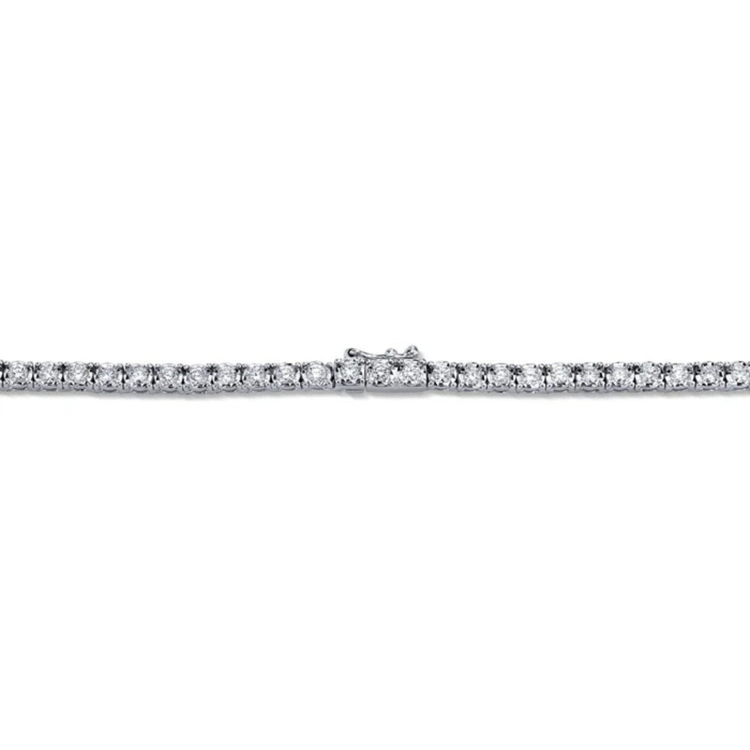 14K White Gold Shy Creation Diamond Tennis Necklace, 3.96 ct G/H SI