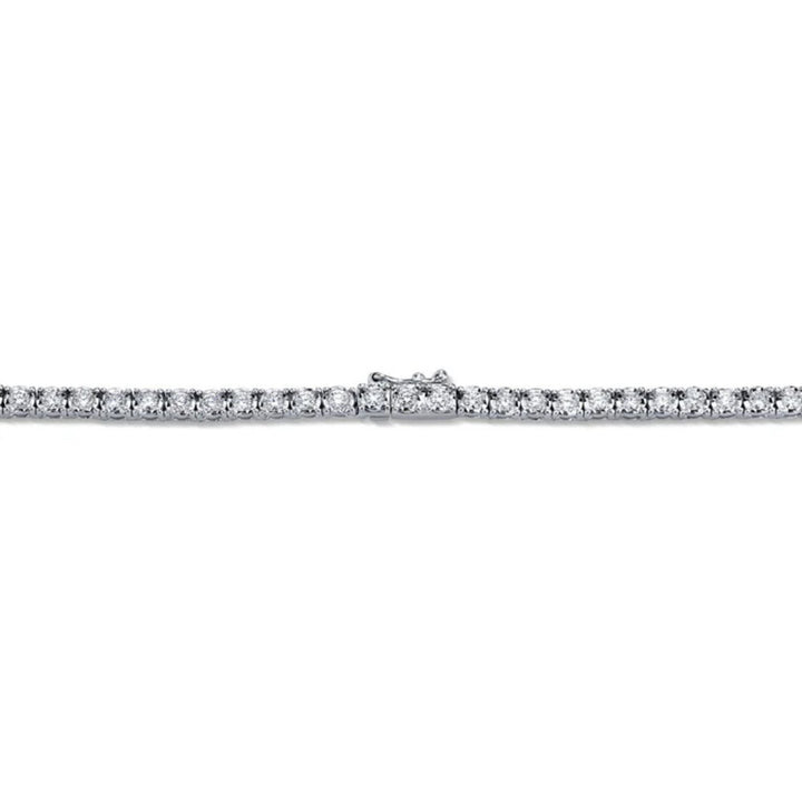 14K White Gold Shy Creation Diamond Tennis Necklace, 3.96 ct G/H SI
