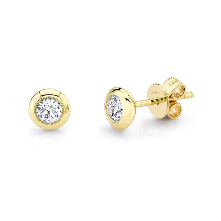 Shy Creation Diamond Bezel Set Earrings