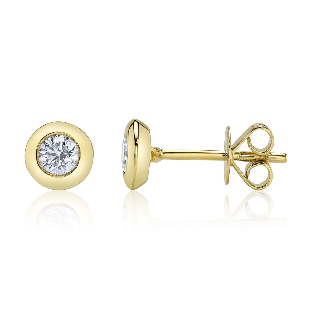 Shy Creation Diamond Bezel Set Earrings