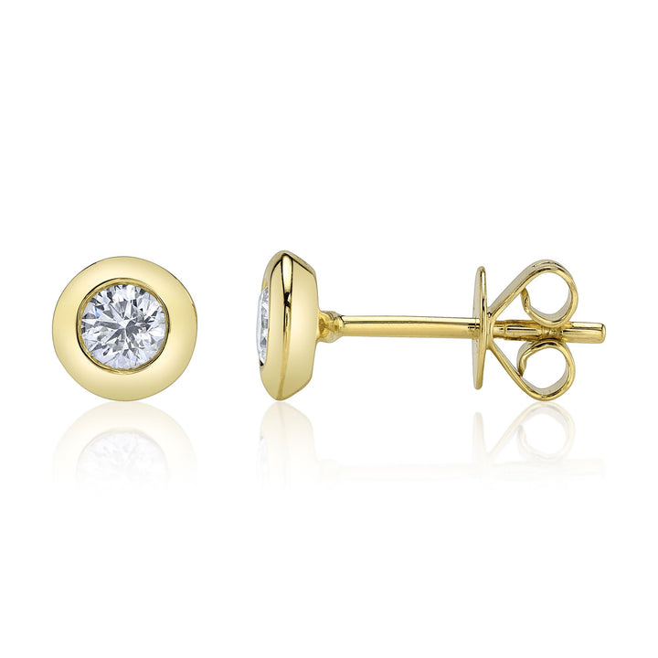 Shy Creation Diamond Bezel Set Earrings