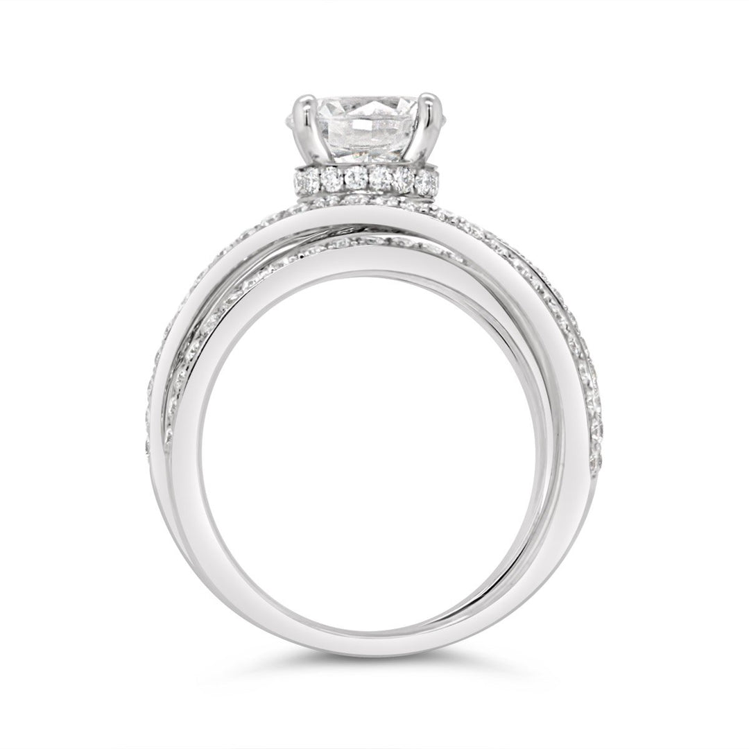 Cross Over Diamond Engagement Ring - GR4823