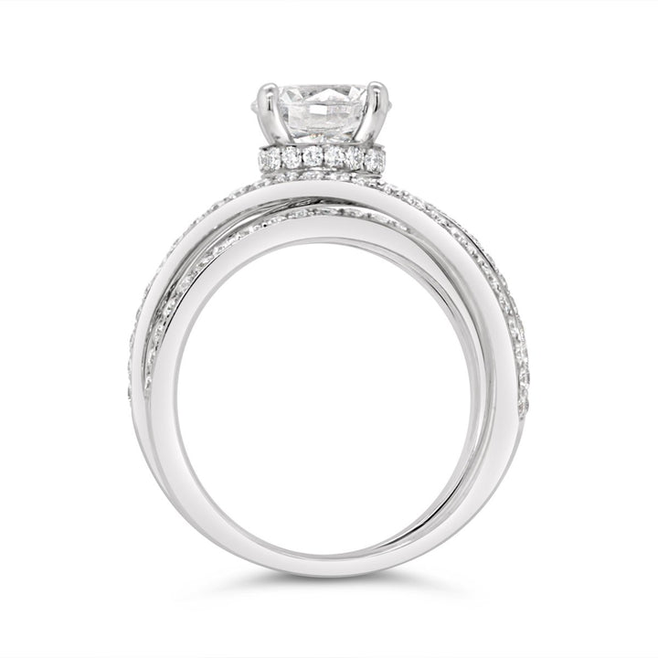 Cross Over Diamond Engagement Ring - GR4823