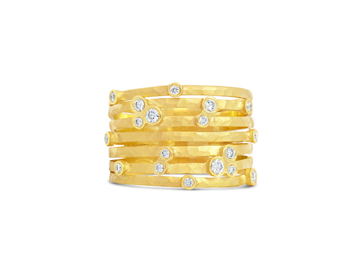 Marika Desert Gold Multi-band Bezel Set Diamond Ring - MDG7863