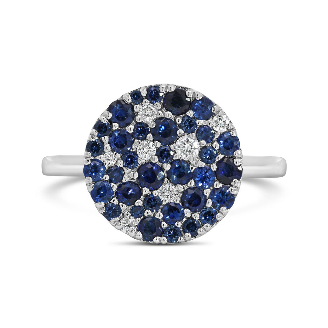 18K White Gold Diamond & Sapphire Fashion Ring - AR1908-BS