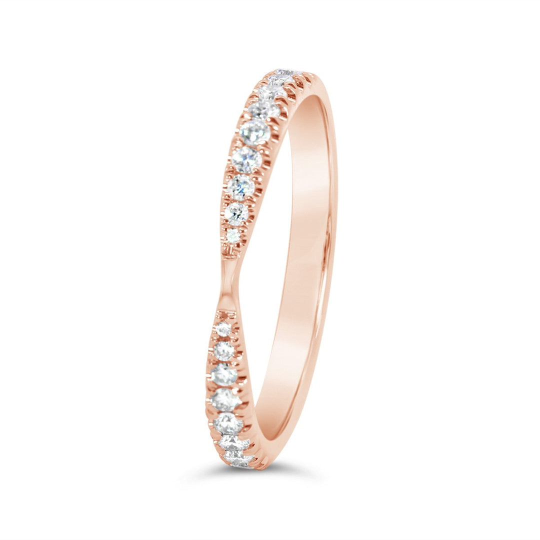 Half Wy Set Curved Diamond Band - ARB1355DD