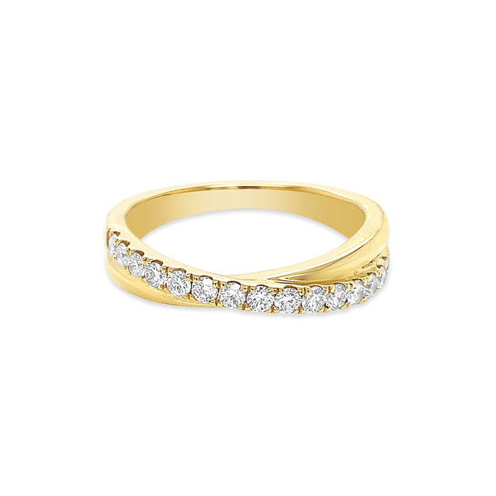 14K Yellow Gold Diamond Cross Over Band - GSR24441-B