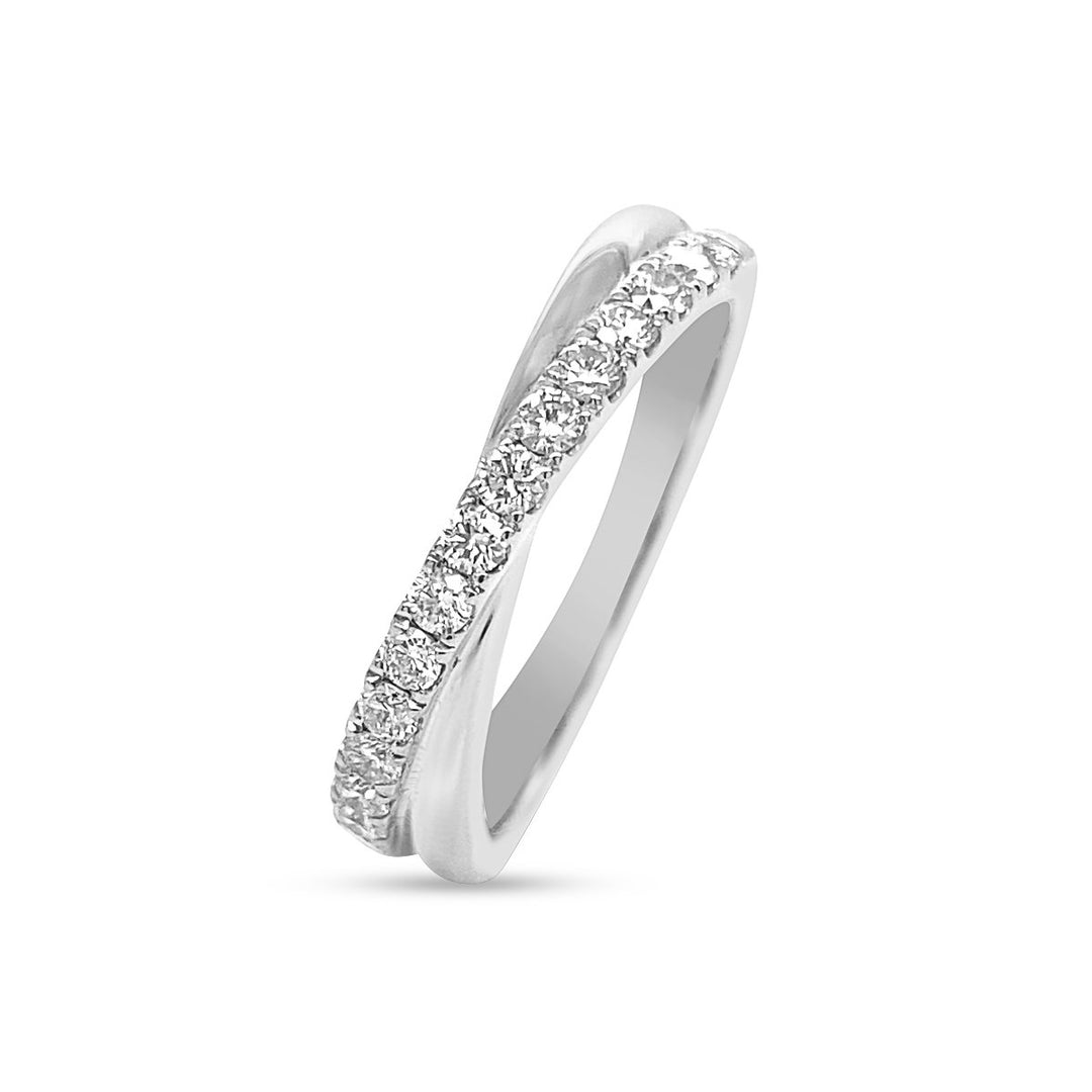 14K Yellow Gold Diamond Cross Over Band - GSR24441-B
