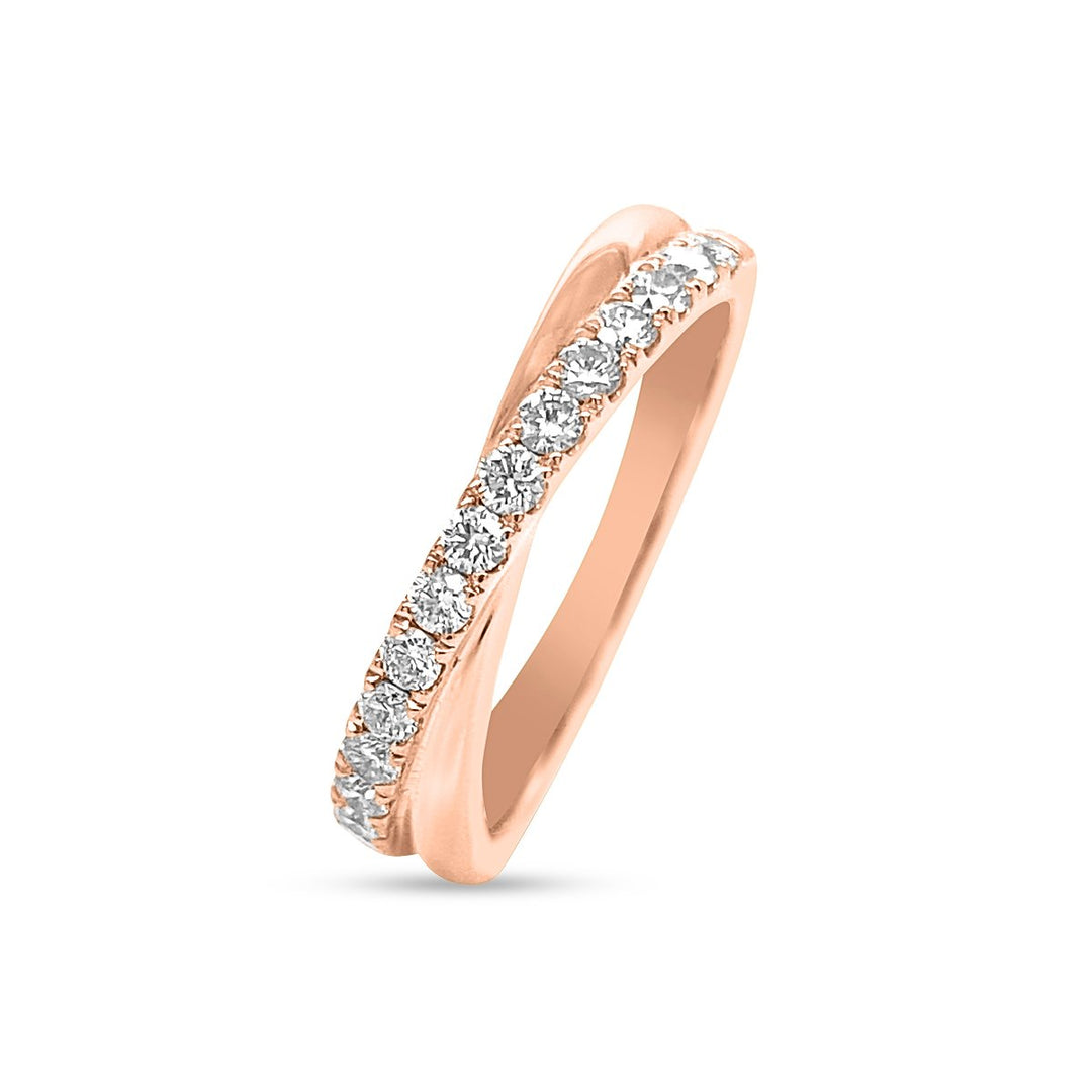 14K Yellow Gold Diamond Cross Over Band - GSR24441-B
