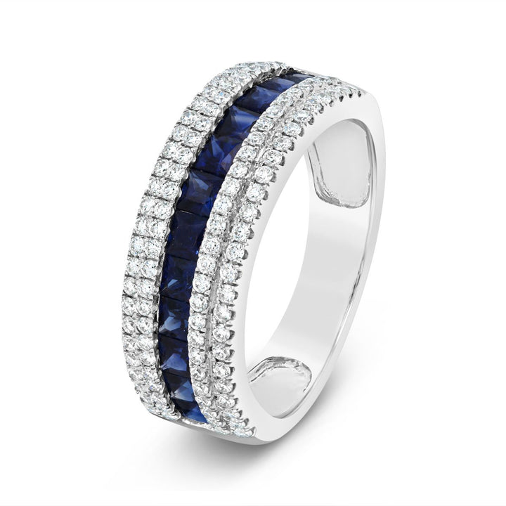 Blue Sapphire & Diamond Right Hand Ring - RN5802W