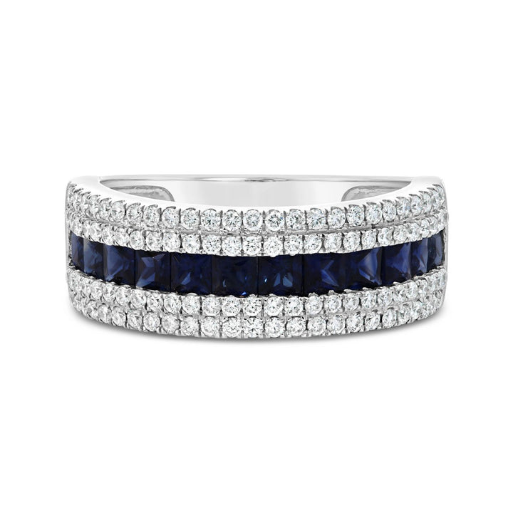 Blue Sapphire & Diamond Right Hand Ring - RN5802W