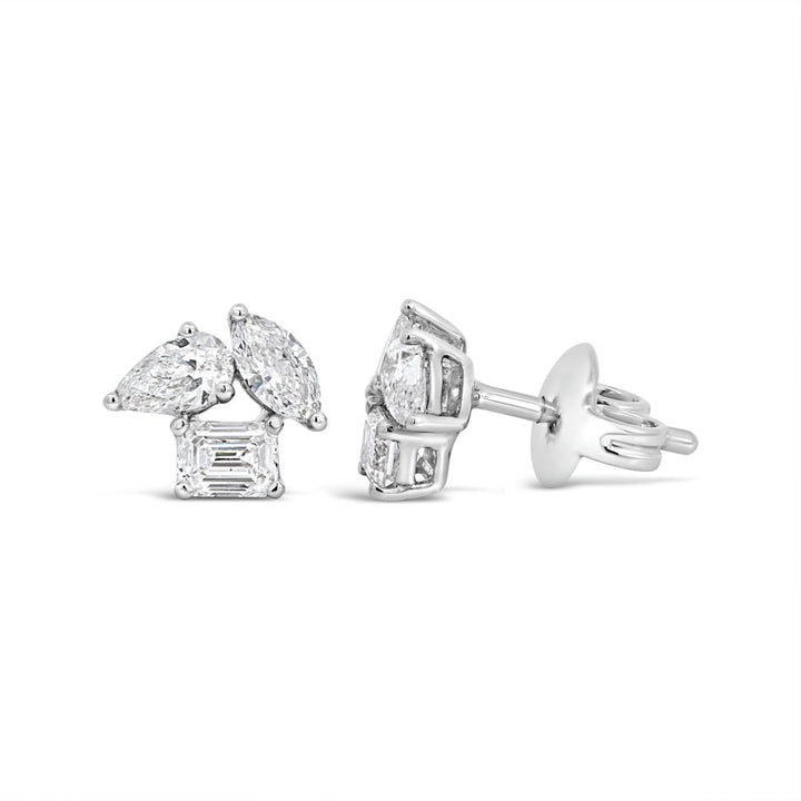 Multi-Shape Diamond Cluster Earrings - ARZ121890
