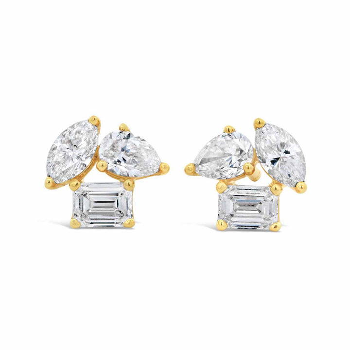 Multi-Shape Diamond Stud Earrings - ARZ115495