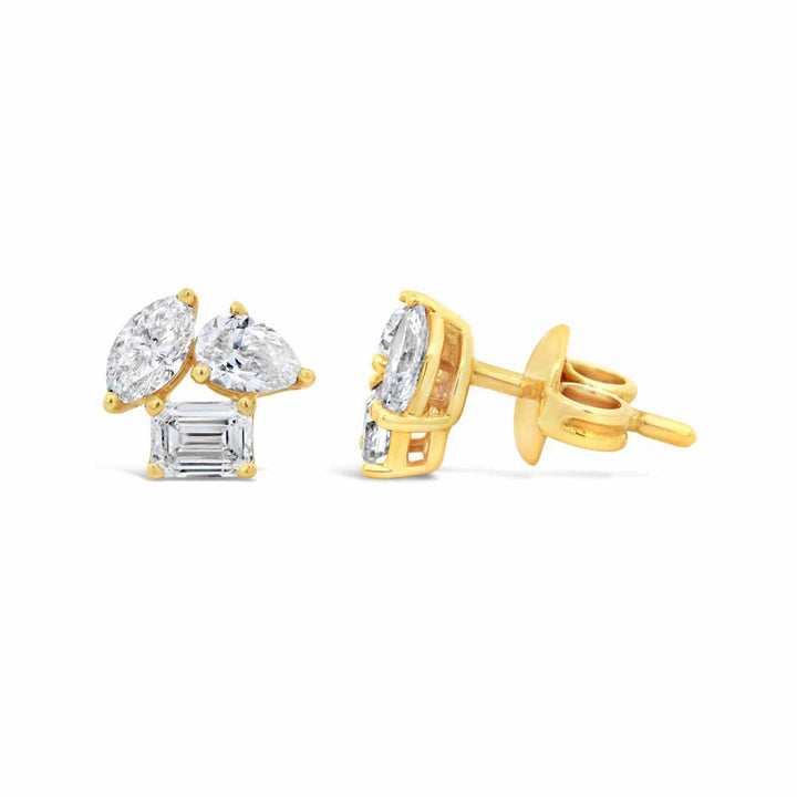 Multi-Shape Diamond Stud Earrings - ARZ115495