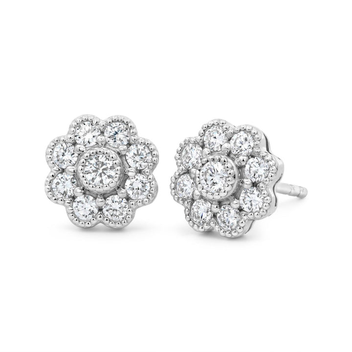 Pavé Diamond Flower Studs - ADE29142