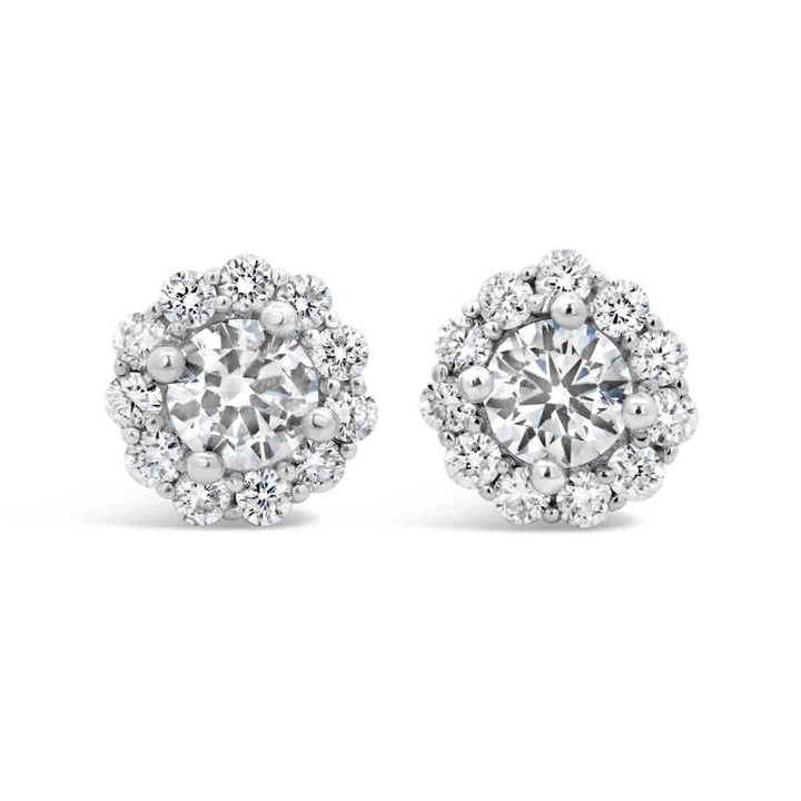 Diamond Halo Stud Earrings - AED0281R