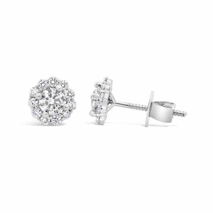 Diamond Halo Stud Earrings - AED0281R