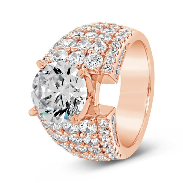 Multi Row Wide Band Diamond Engagement Ring - YJC3523R