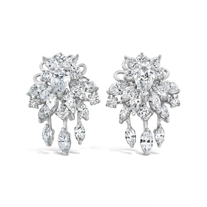 Fancy Lab Grown Diamond Cluster Earrings - FV06821