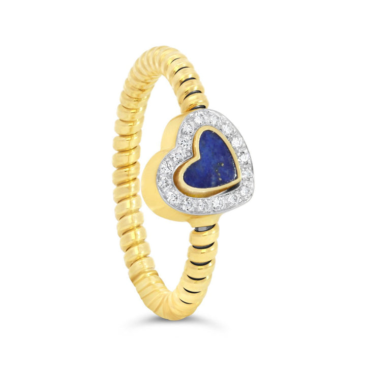 In & Out Diamond Tubogas Heart Ring