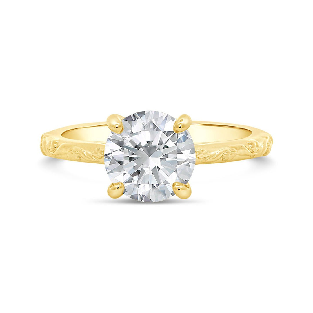 Flower Solitaire Engagement ring - 126409-RD