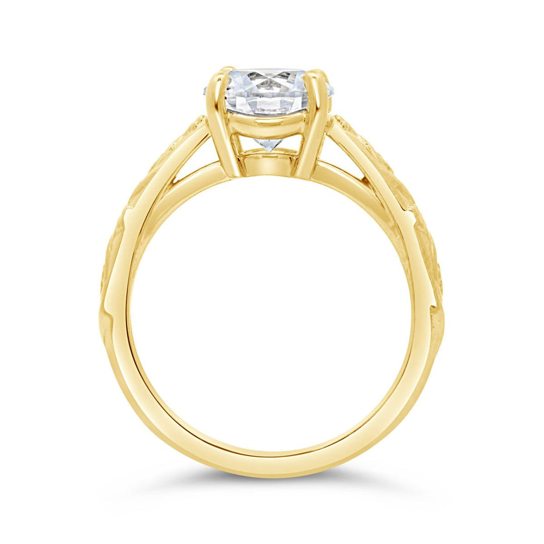 Flower Solitaire Engagement ring - 126409-RD