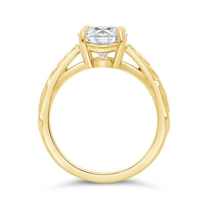 Flower Solitaire Engagement ring - 126409-RD