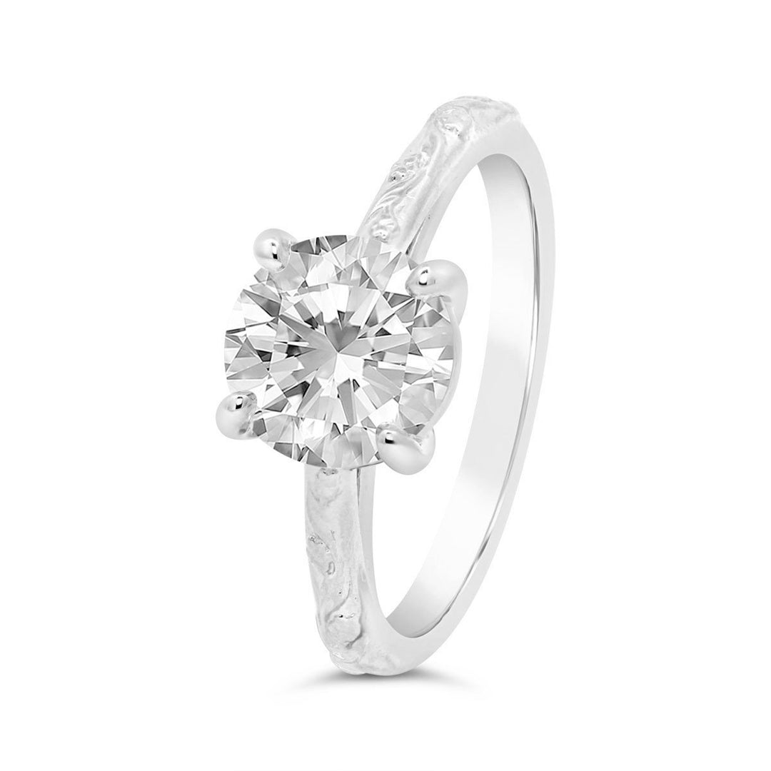 Flower Solitaire Engagement ring - 126409-RD