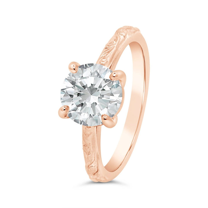 Flower Solitaire Engagement ring - 126409-RD