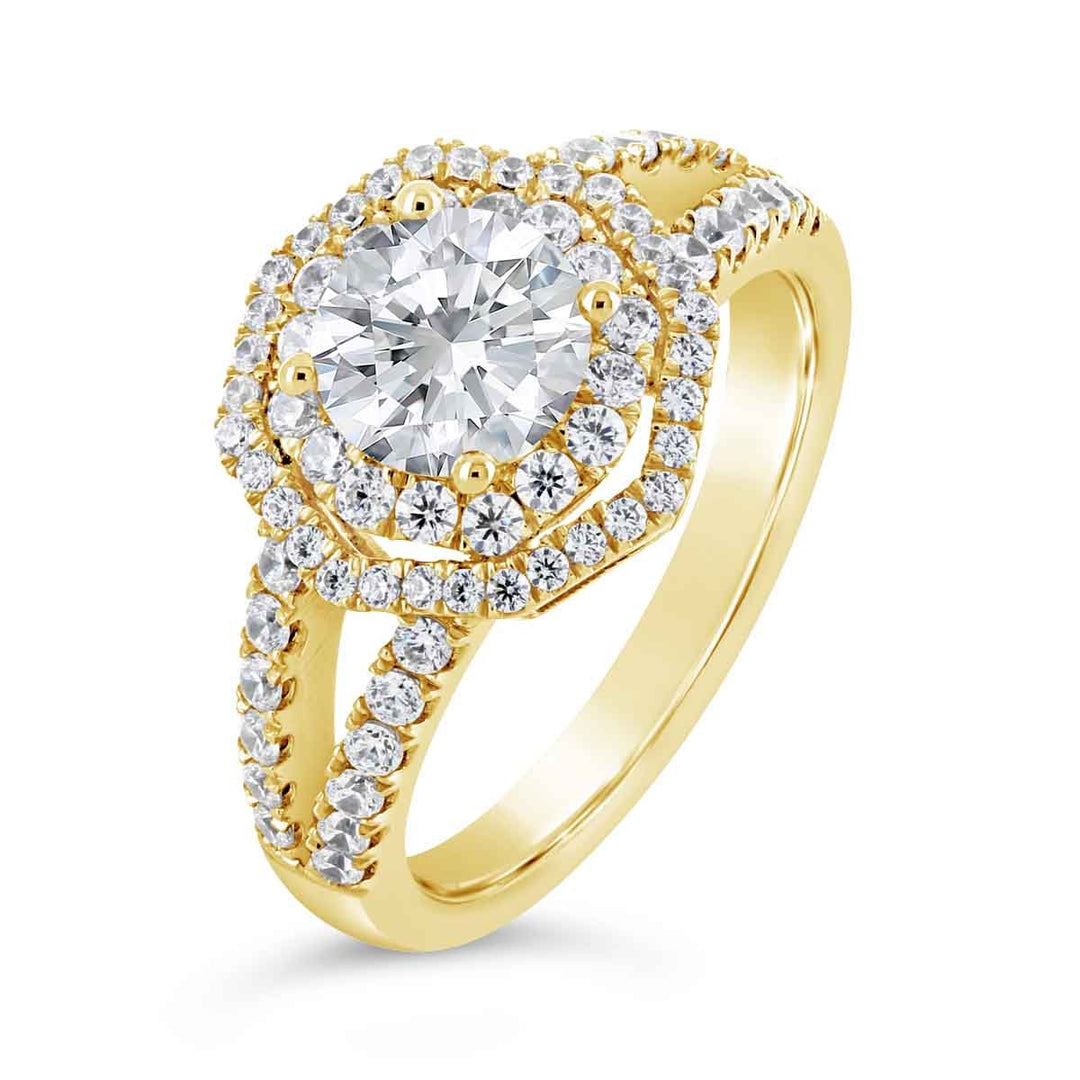 Double Halo Diamond Engagement Ring  - YJM7769R