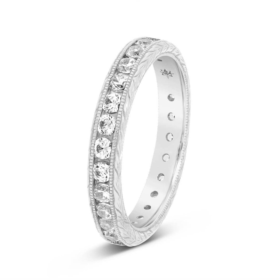 Channel Set Eternity Band with Engraving - N0541FBA